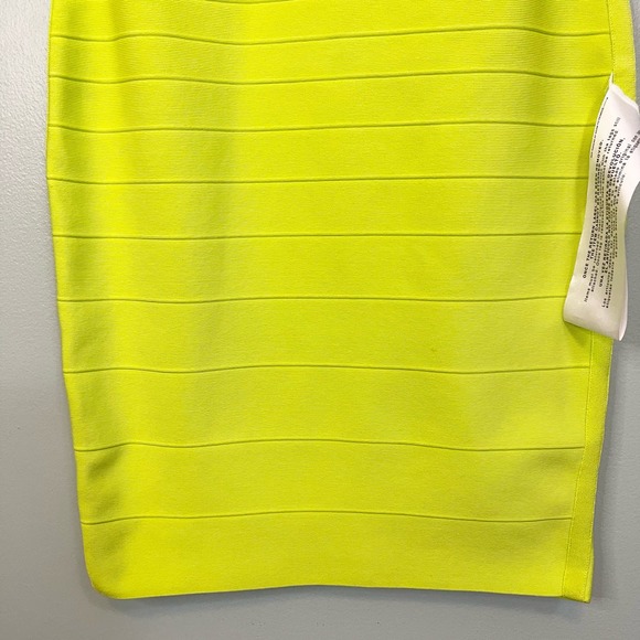 Dress the Population Yellow Chartreuse Mesh Bodycon Mini Aitana Dress Medium NWT - Picture 5 of 9